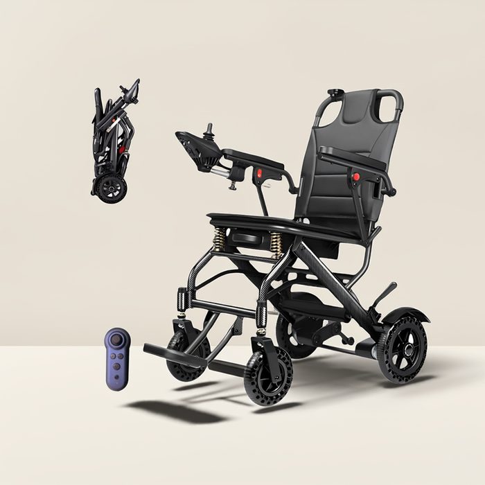Silla de Ruedas Eléctrica Ultraligera con Control a Distancia y Batería Recargable