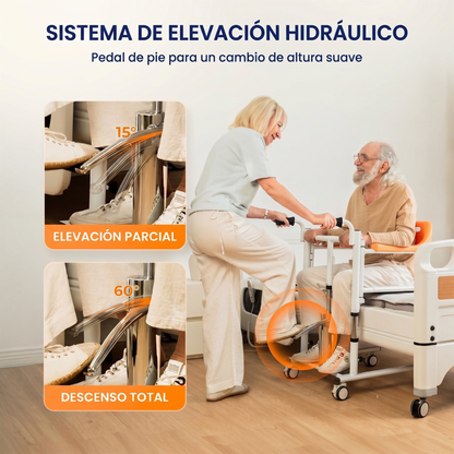 Silla de Transferencia SDT-1 Ajustable con Ruedas y Apertura 180°