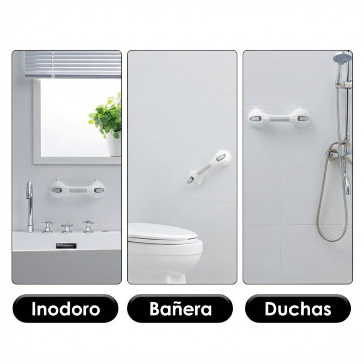 Agarraderas Baño con Ventosa Fuerte Antideslizante