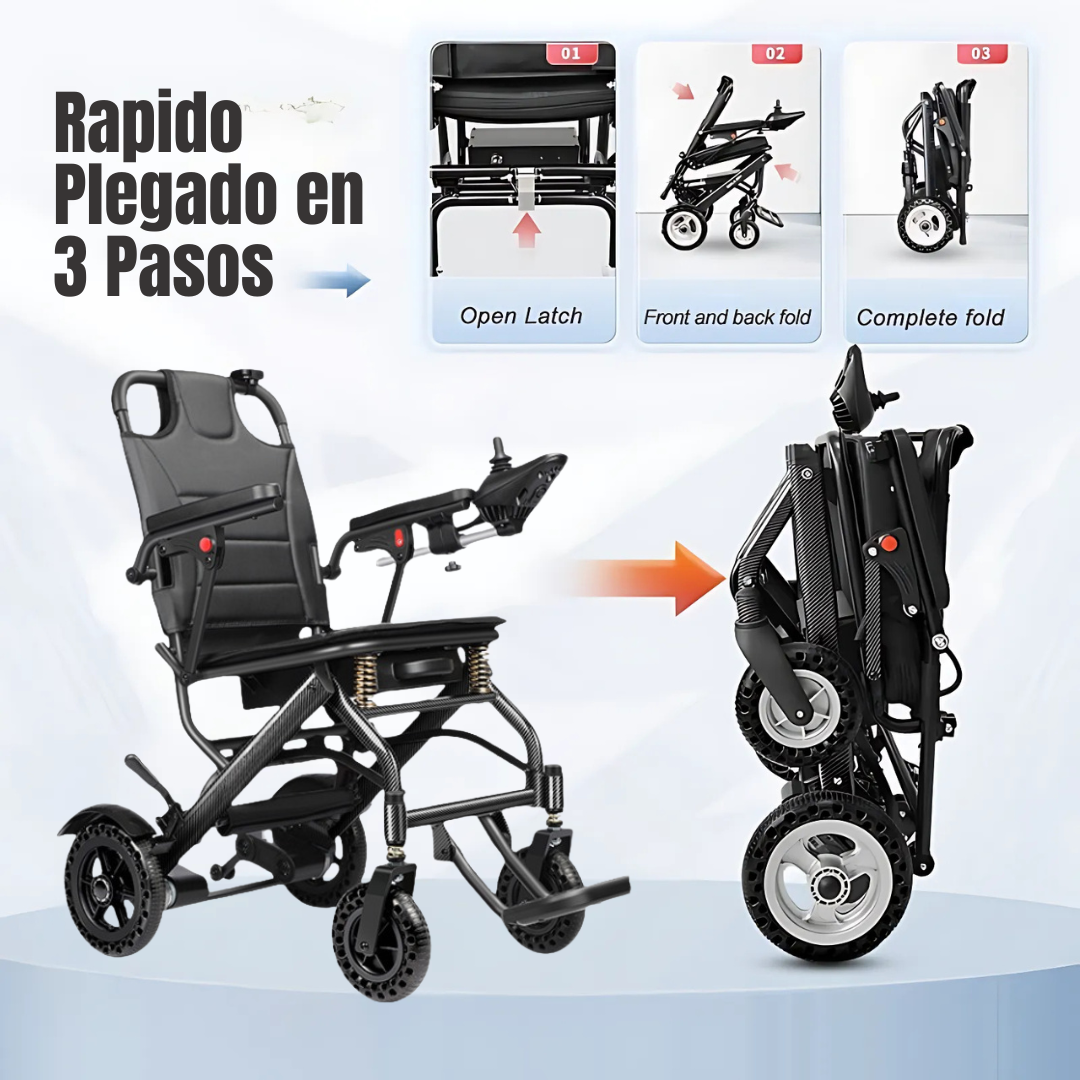 Silla de Ruedas Eléctrica Ultraligera 14 kg con Control a Distancia | Autonomía +20 km | Apta para vuelos