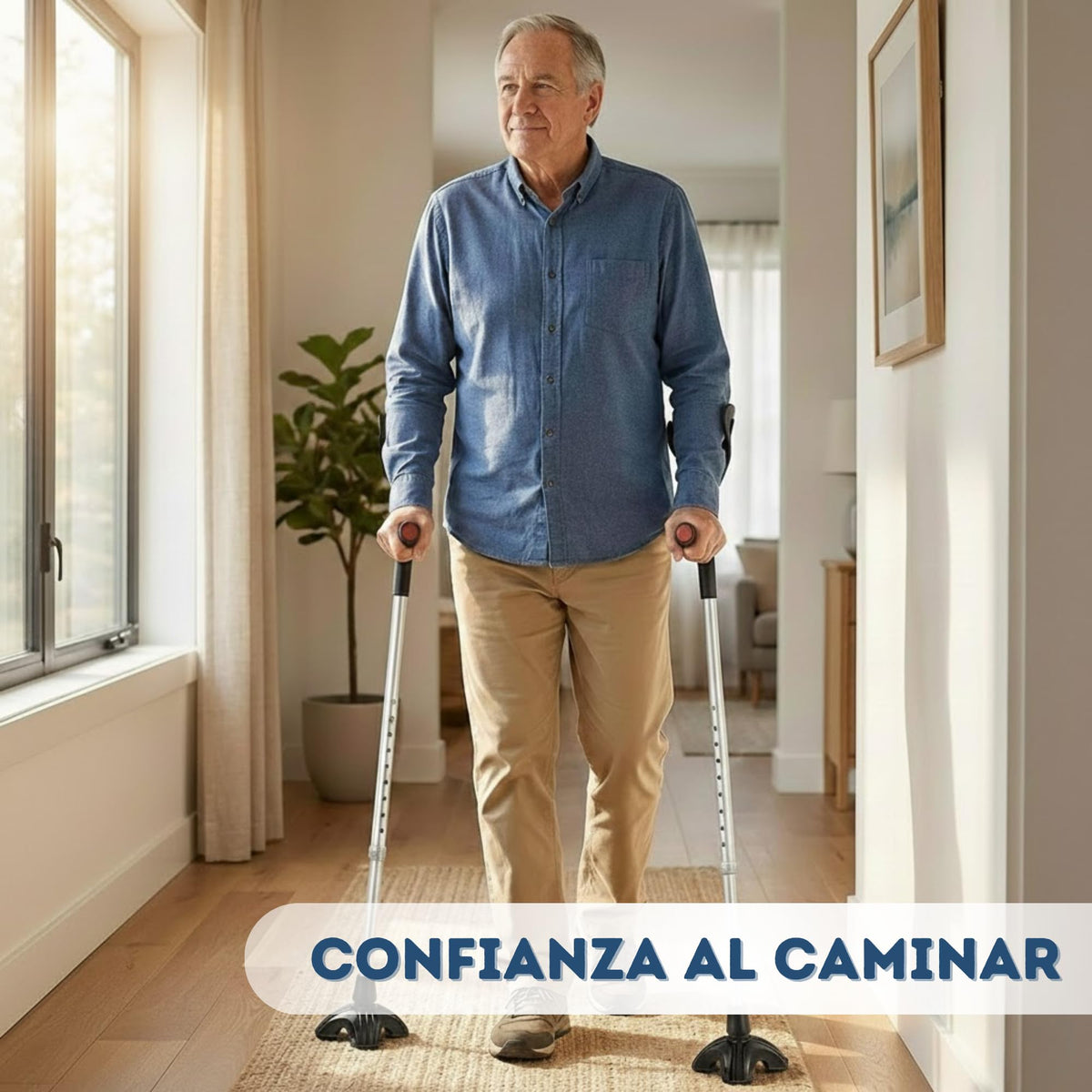 Muletas de Antebrazo Base Cuatro Puntas (x2 uds)