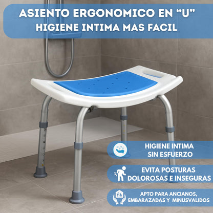 Taburete de Baño en U Soporta 135 kg